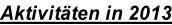 Aktivitäten in 2013